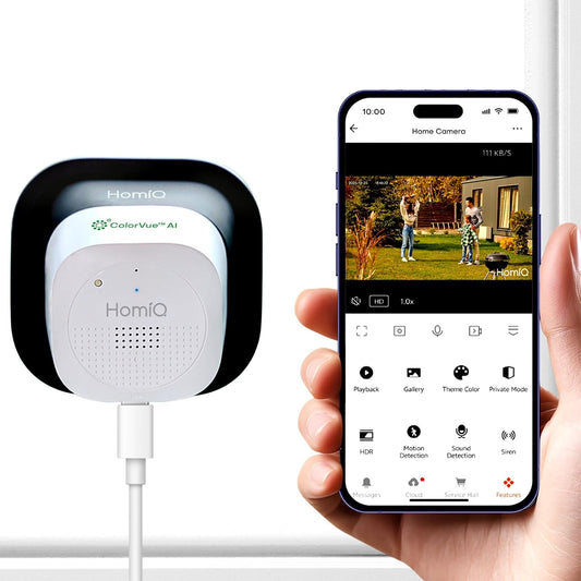 Window Security Camera 2K, Indoor WiFi Cameras 2.4GHz/5GHz, Colorvue AI Color Night Vision, Person Detection with Auto-Focus, 24/7 Recording Compatible with Alexa & Google Home