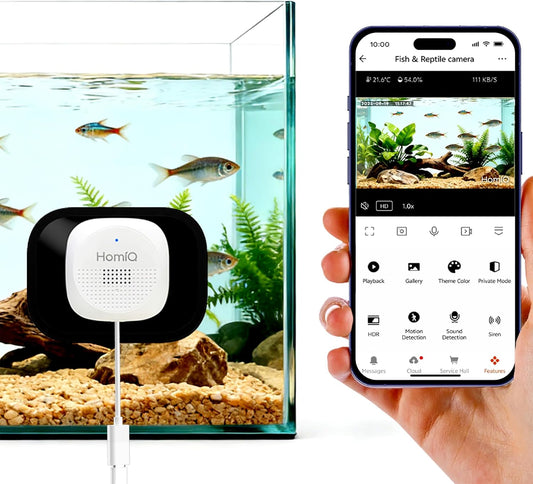 3MP 2K Aquarium & Terrarium Pet Camera.Magnetic Install &Close-Focus Lens for Fish,Lizard, Reptile Pet and Window Bird Feeder,2.4GHz & 5GHz WiFi,Color Night Vision,Auto-focus,24/7 Recording