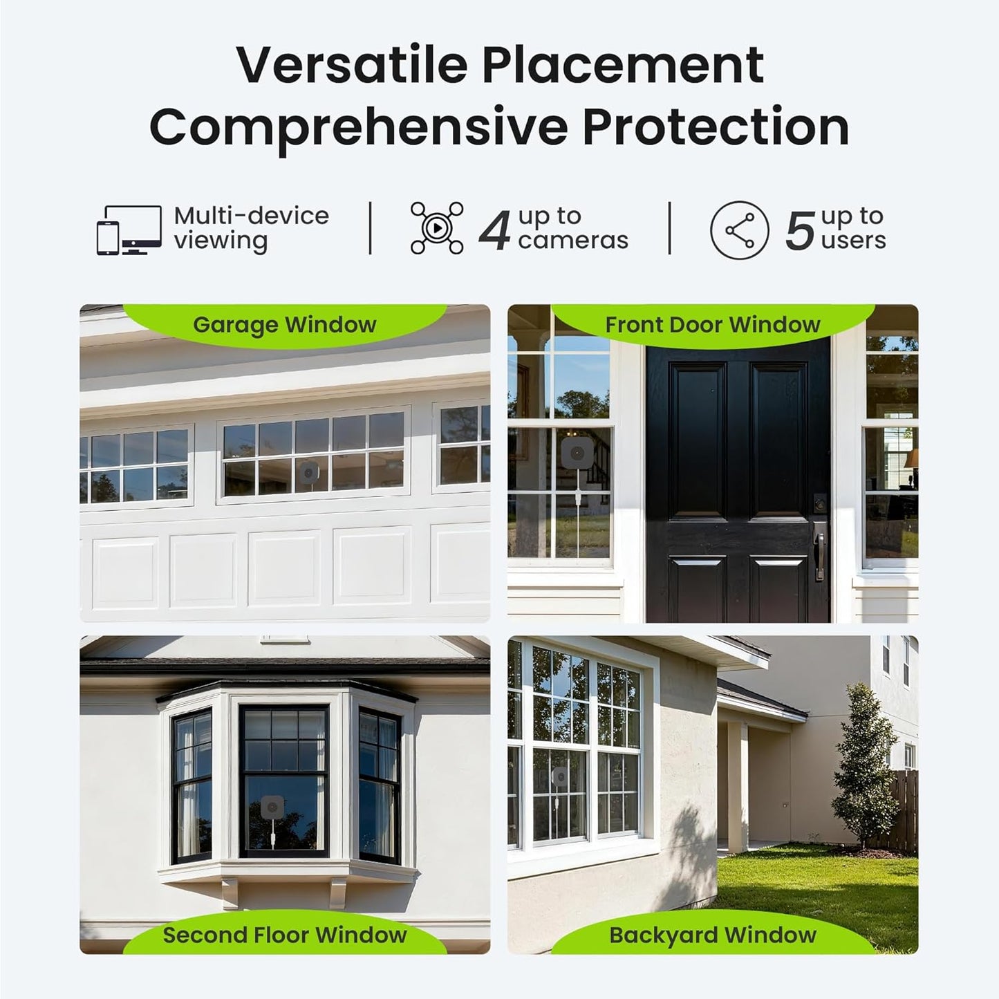 Window Security Camera 3MP 2K, Indoor WiFi Cameras 2.4GHz/5GHz with Colorvue AI Color Night Vision, Motion & Person Detection with Auto-Focus , Easy Installation, 24/7 Recording Works with Alexa & Google Home