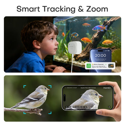 3MP 2K Window Camera, 2.4GHz & 5GHz WiFi Indoor Cameras for Fish Bird and lizard Reptiles Security with Color Night Vision, Motion Detection with Auto-Focus,24/7 Recording,Easy & Quick Install Works with Alexa & Google Home