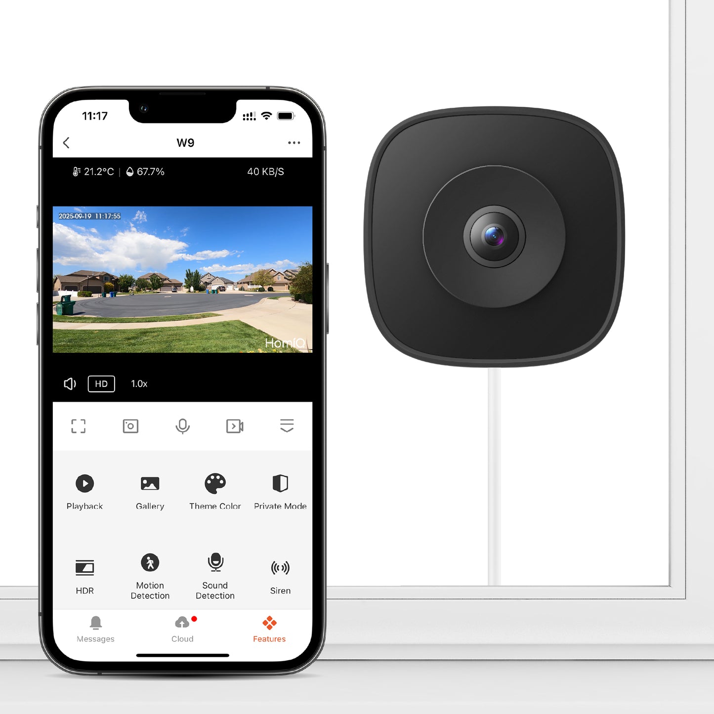 Window Security Camera 3MP 2K, Indoor WiFi Cameras 2.4GHz/5GHz with Colorvue AI Color Night Vision, Motion & Person Detection with Auto-Focus , Easy Installation, 24/7 Recording Works with Alexa & Google Home